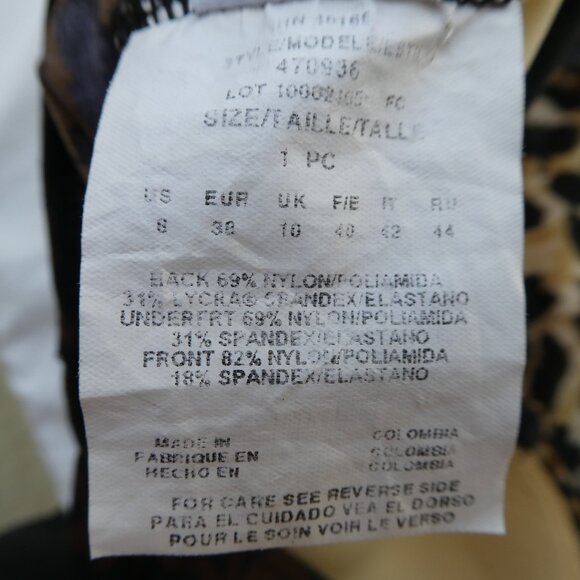 MiracleSuit One Piece Swimsuit Contrasting Animal Cat Bra Sweetheart Ruched 8 - Picture 9 of 11